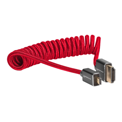 Micro-HDMI to HDMI Cable - 12"-24" Braided Coiled