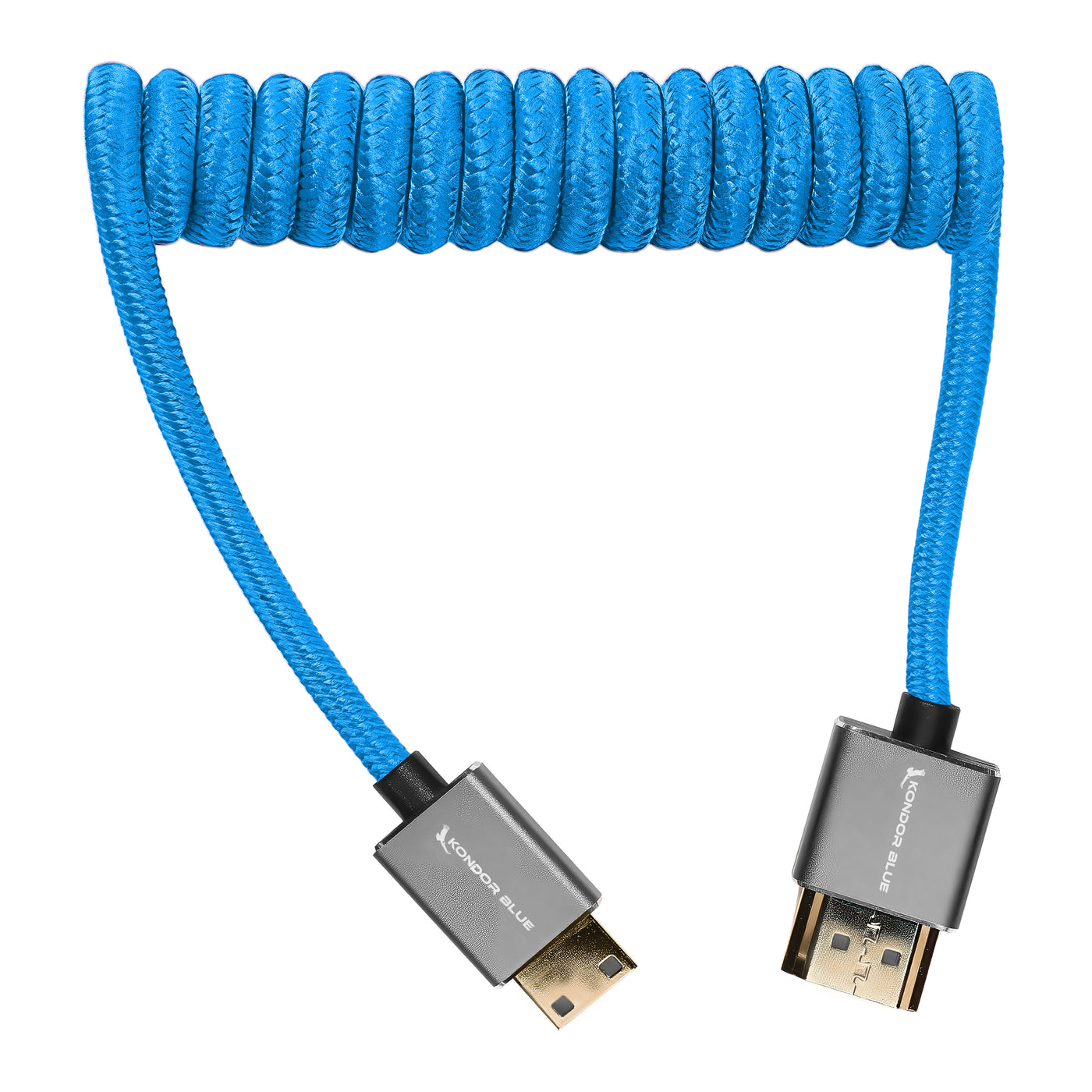 Mini HDMI to Full HDMI Cable 12"-24" Braided Coiled