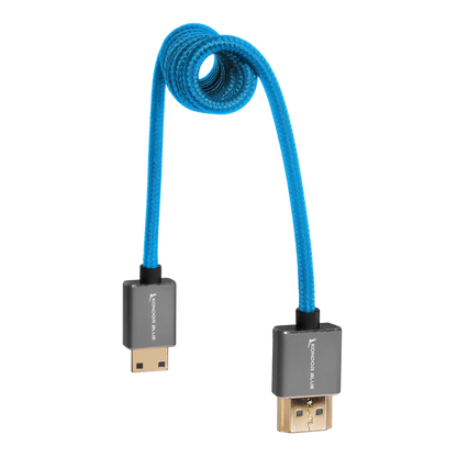 Mini HDMI to Full HDMI Cable 12"-24" Braided Coiled