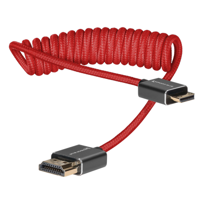 Mini HDMI to Full HDMI Cable 12"-24" Braided Coiled