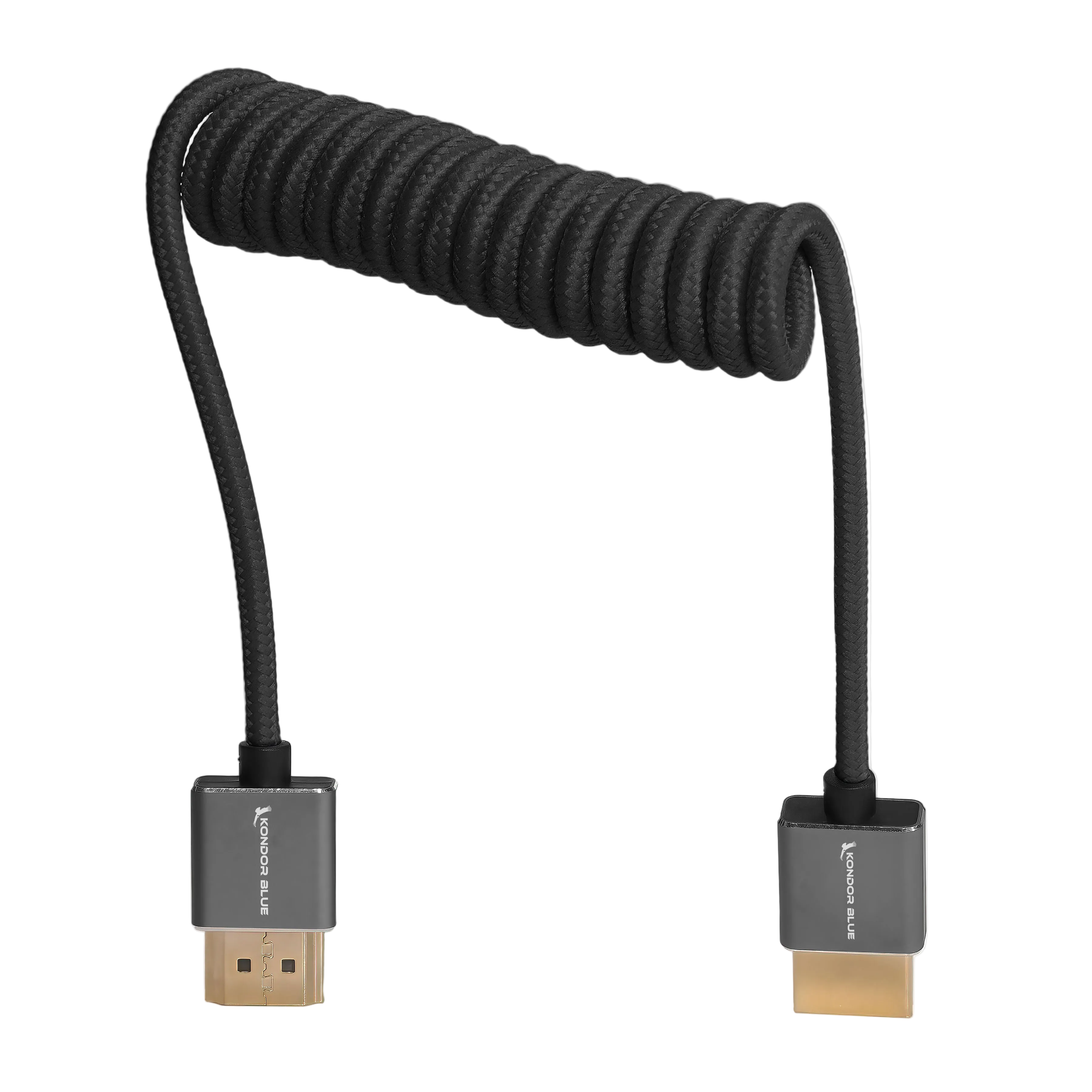 Full HDMI Cable for On-Camera Monitors 12"-24" Braided Coiled