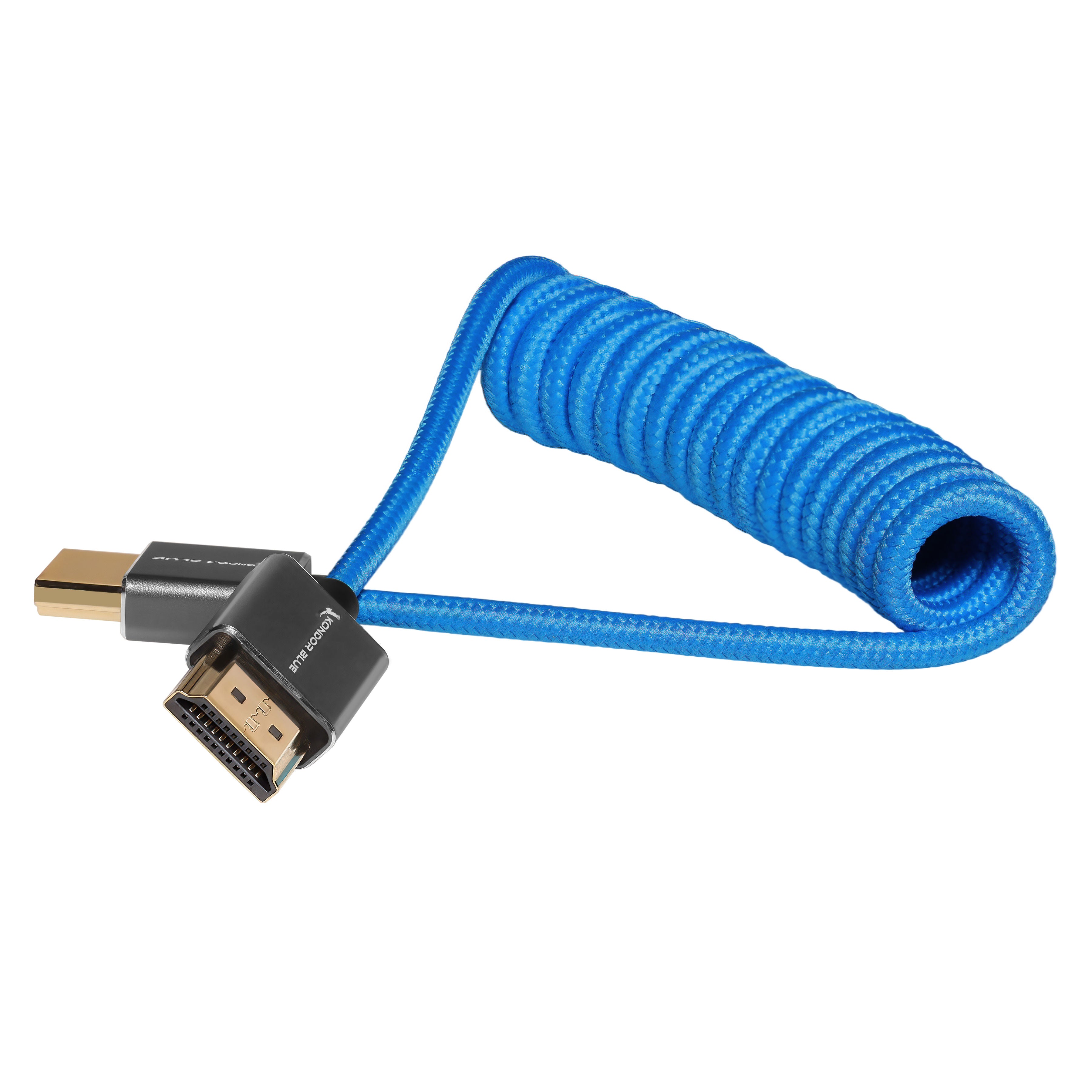 Kondor Blue Coiled Braided HDMI Cable for On-Camera Monitor