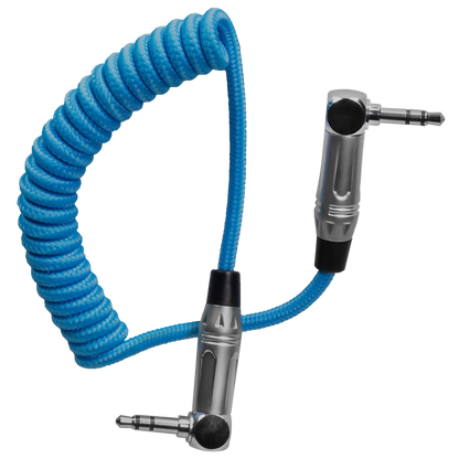 Coiled 3.5mm Right Angle TRS Stereo Audio Cable
