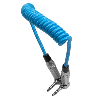 Coiled 3.5mm Right Angle TRS Stereo Audio Cable