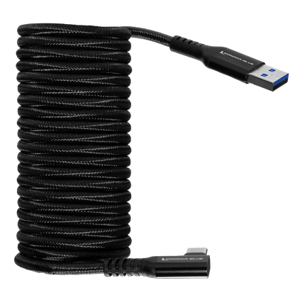 USB-A to USB-C 3.0 Right Angle High Speed Data and Charging Cable 3A 60W 5G