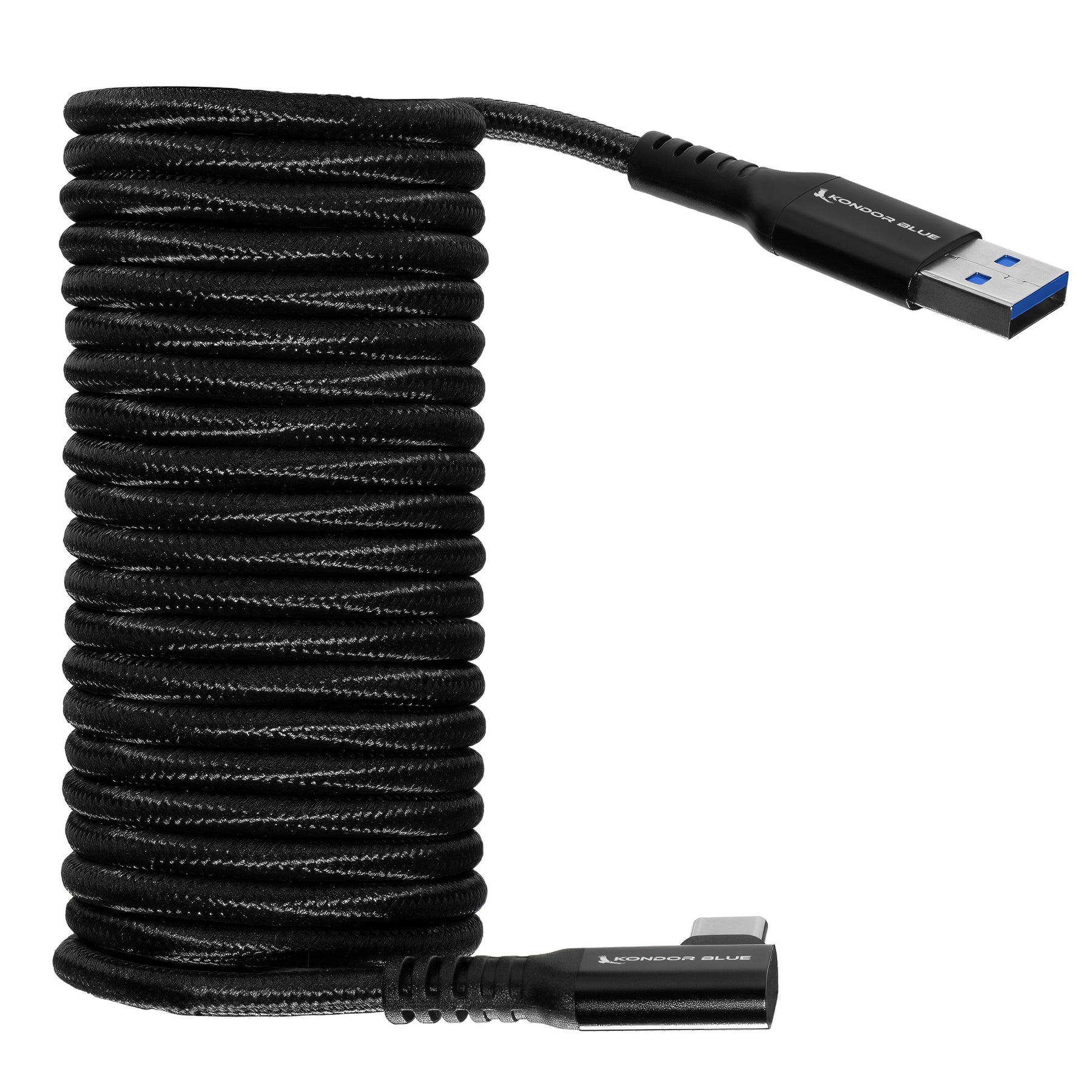 VODBOV Coiled C to C 65W 2ft to 8 Feet Anti Winding 90 Degree Right Angle  USB C to USB C Cable Fast Car Charger Braiding Data Sync Type-c Cord (Zebra)