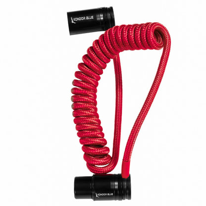 coiled mic cable for andoer fish pole 12-24" Coiled Low Profile Right Angle XLR Cable, Cardinal Red