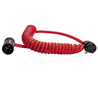 12-24" Coiled Low Profile Right Angle XLR Cable