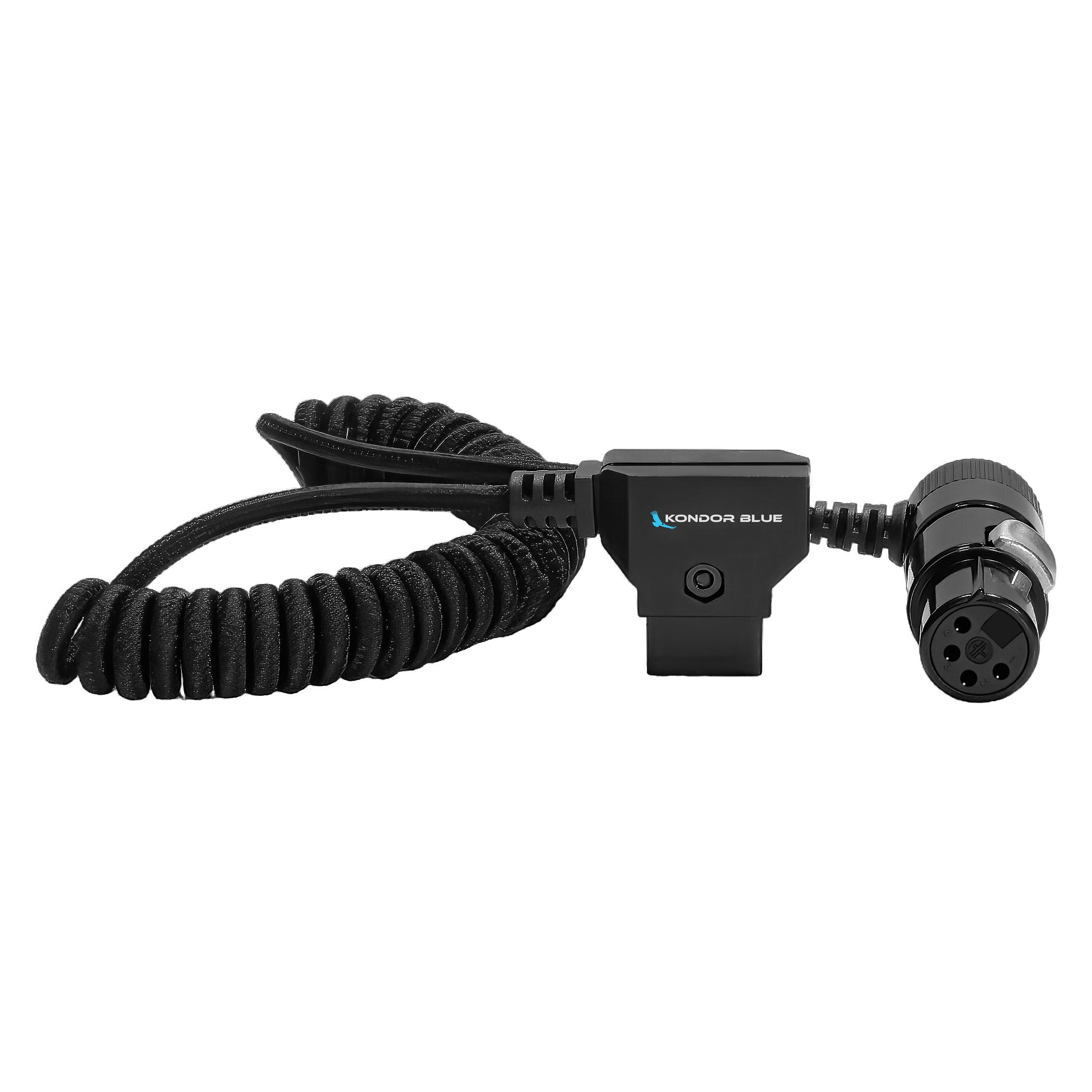 D-Tap to 4-Pin XLR Right Angle Power Cable, Coiled – Kondor Blue