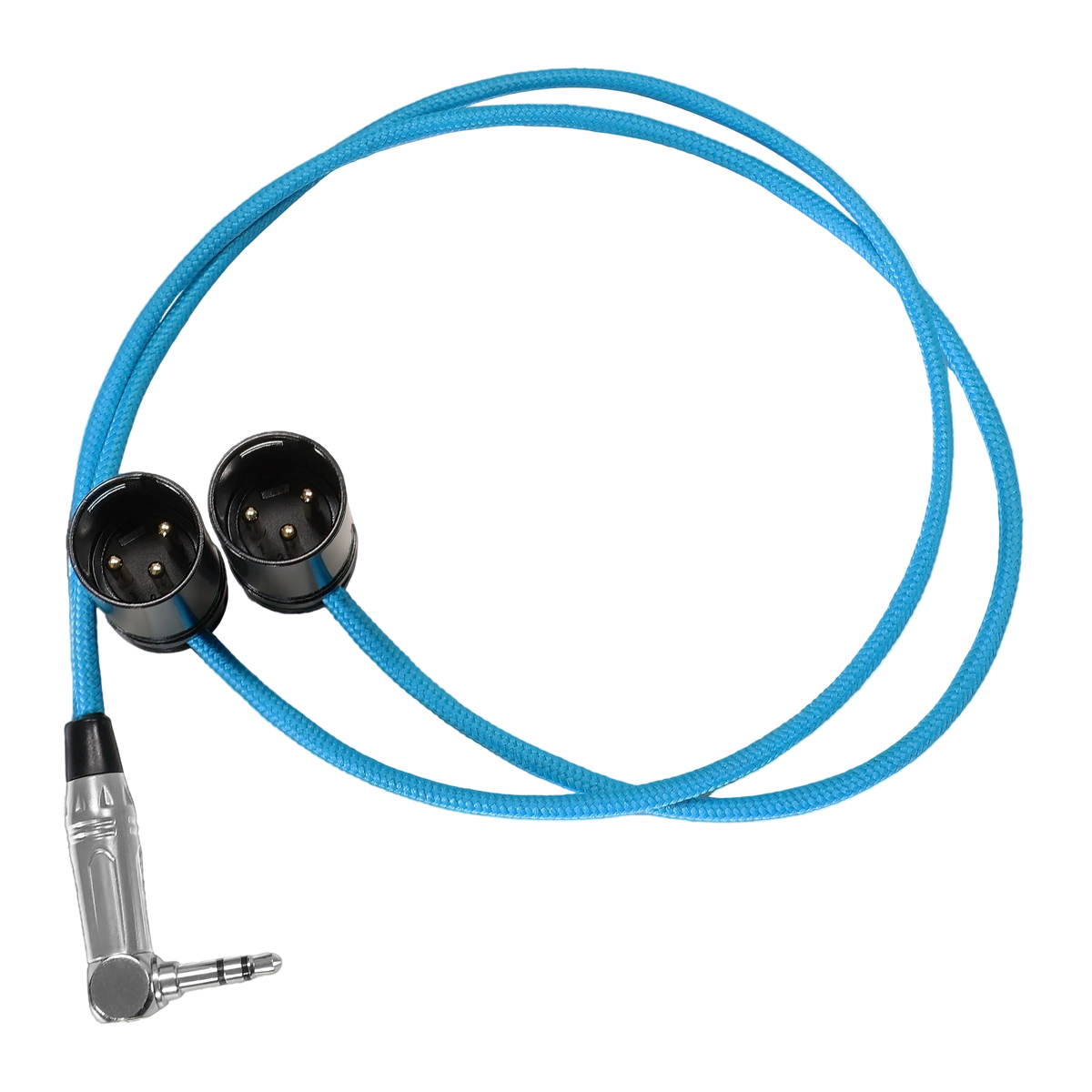 16” Straight Dual Low Profile Right Angle XLR to Single Stereo 3.5mm TRS