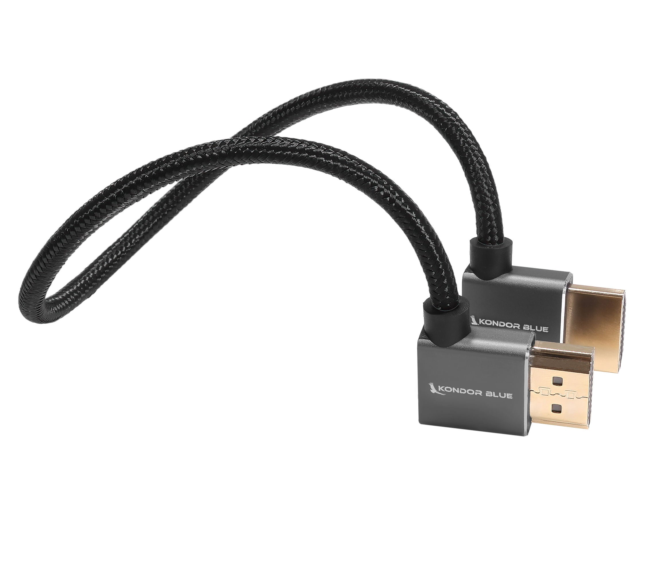 最高究HDMIケーブル 12-Inch Right-Angle to Left-Angle High-Speed HDMI Cable – Kondor Blue