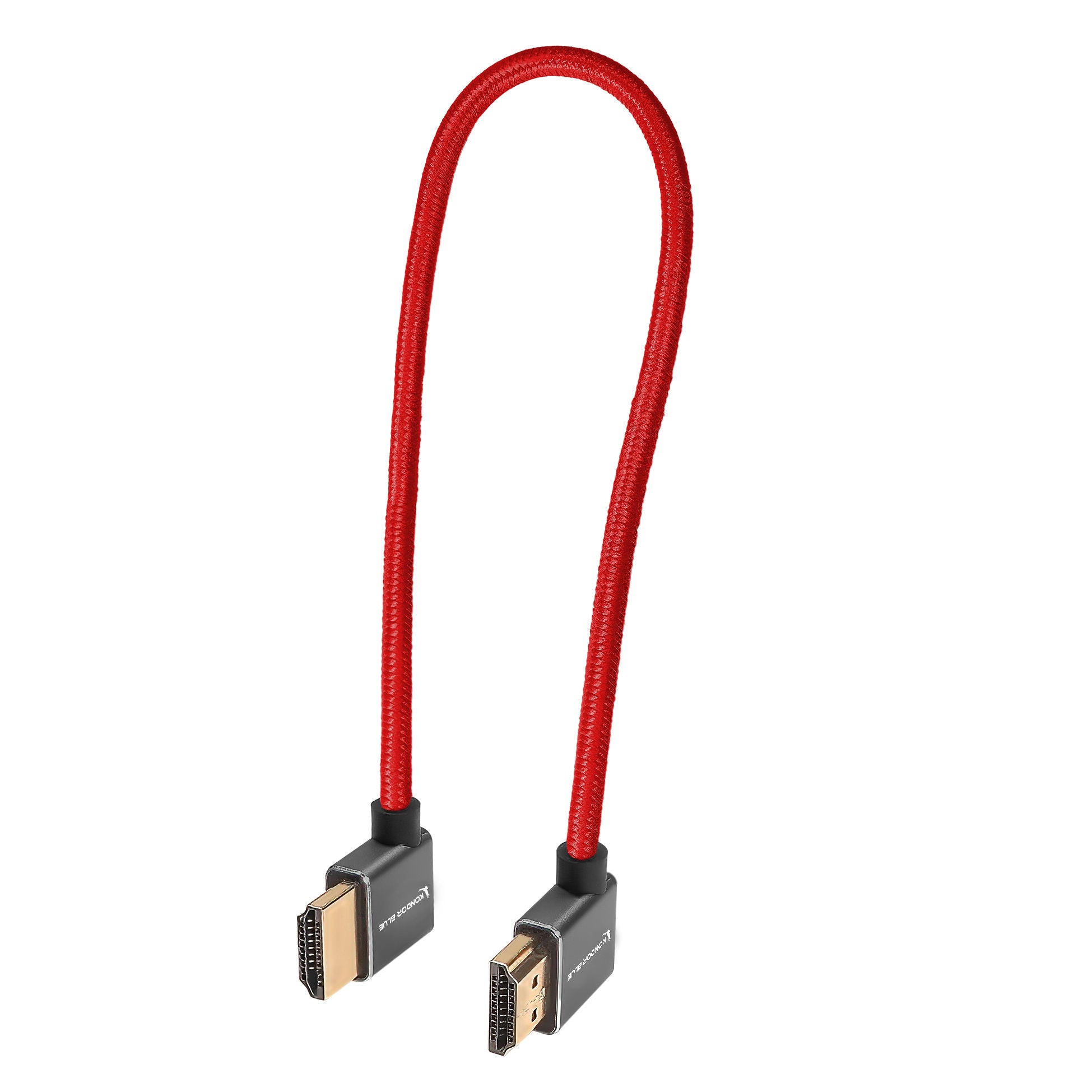 12-Inch Right-Angle to Left-Angle High-Speed HDMI Cable – Kondor Blue