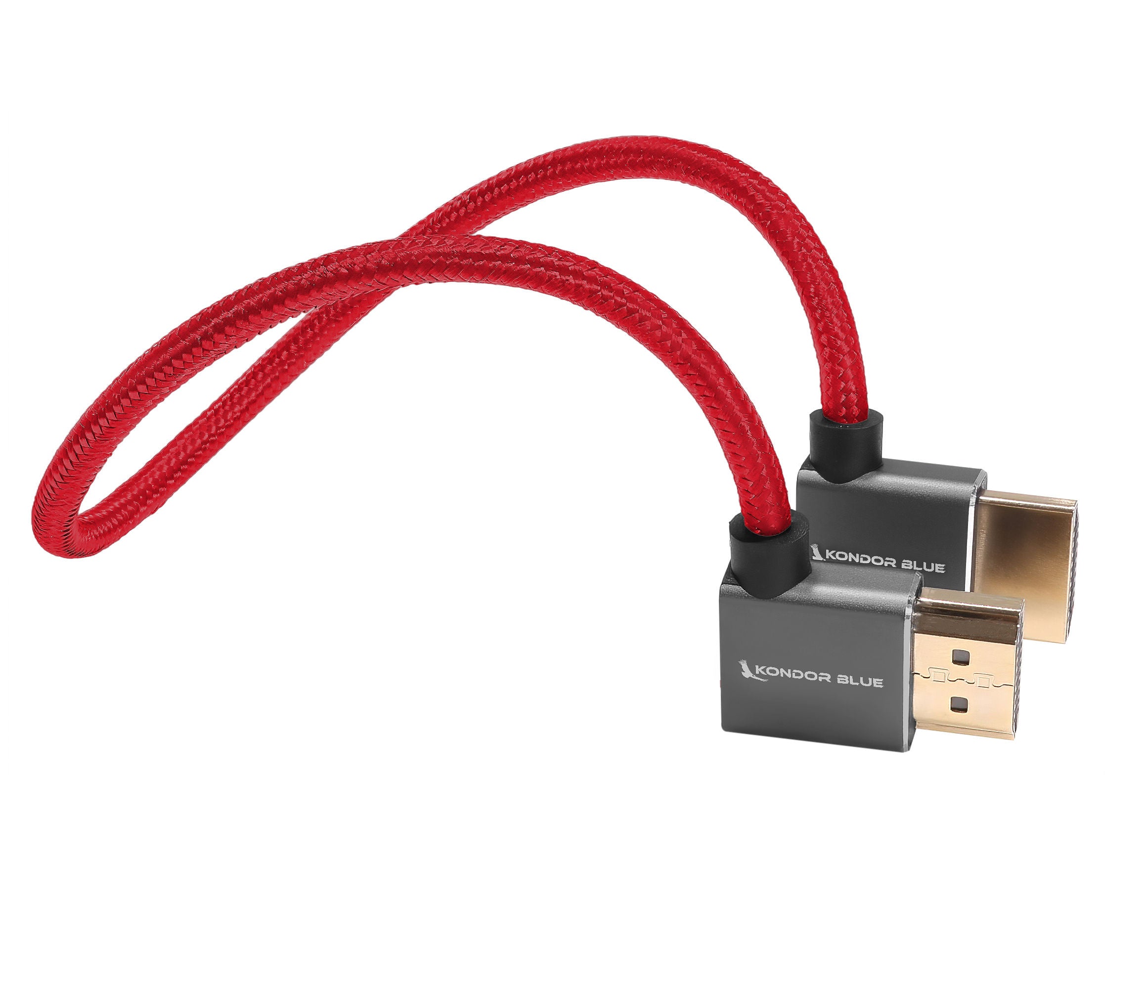 12-Inch Right-Angle to Left-Angle High-Speed HDMI Cable – Kondor Blue