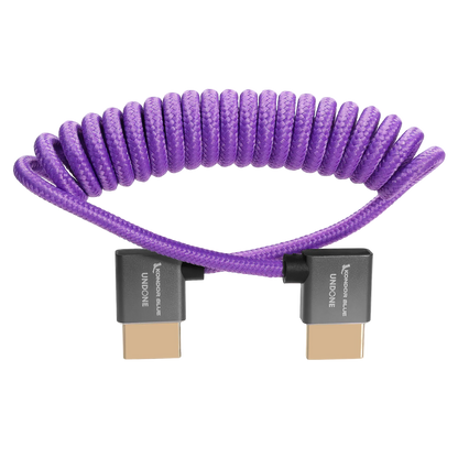 GERALD UNDONE 90-Degree Right-Angle Full-HDMI Cable (12"-24" Coiled - Purple)