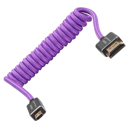 Gerald Undone MK2 Micro HDMI to Full HDMI Cable 12"-24" Coiled (Purple)
