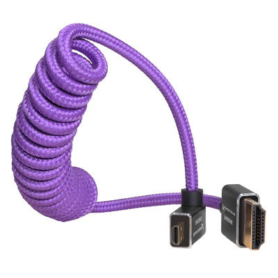 GERALD UNDONE 90-Degree Right-Angle Full-HDMI Cable (12"-24" Coiled - Purple)