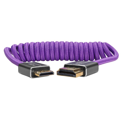 Gerald Undone MK2 Mini HDMI to Full HDMI Cable 12"-24" Coiled (Purple)