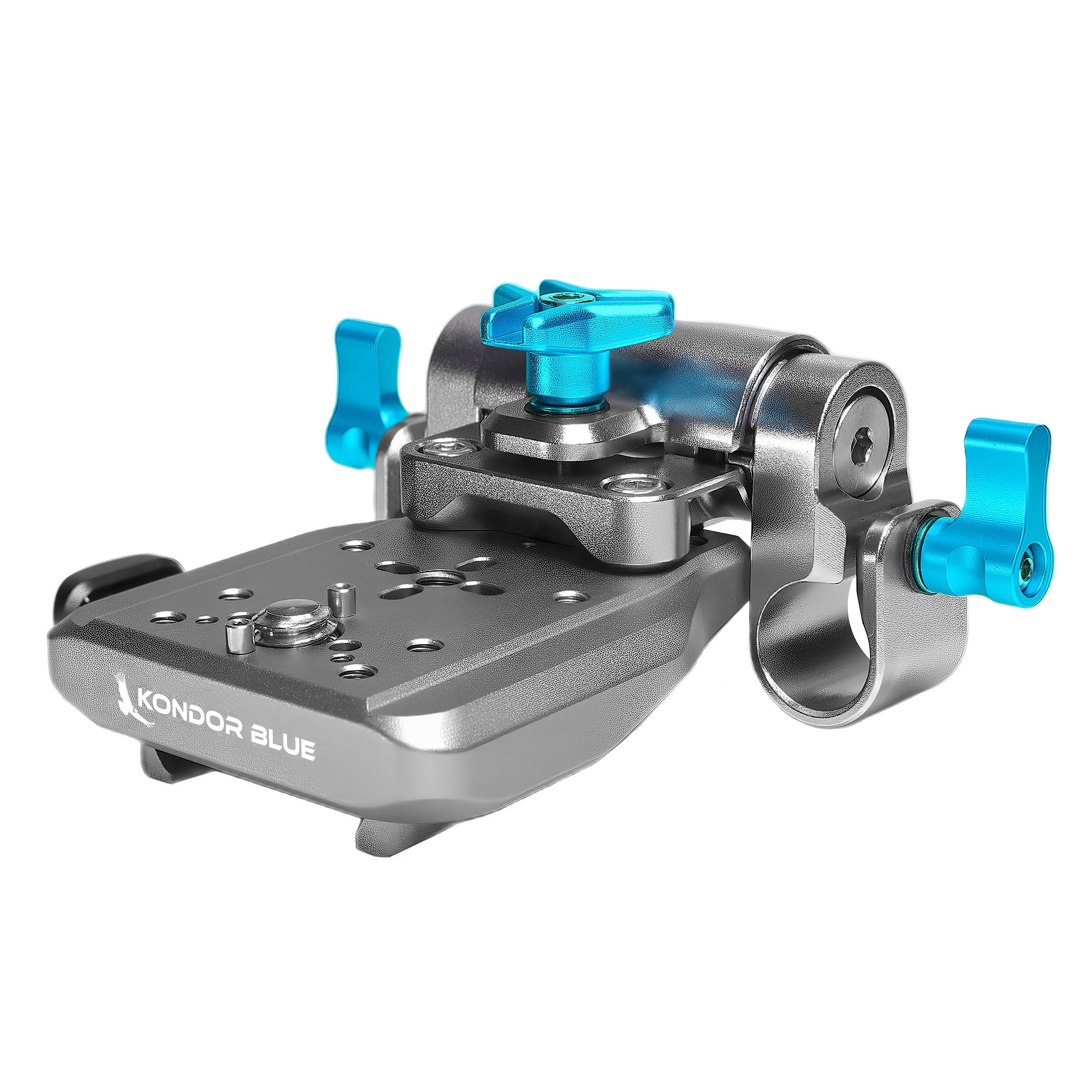 Mini V-Mount Battery Plate - Swivel 15mm Rod Kit | Kondor Blue