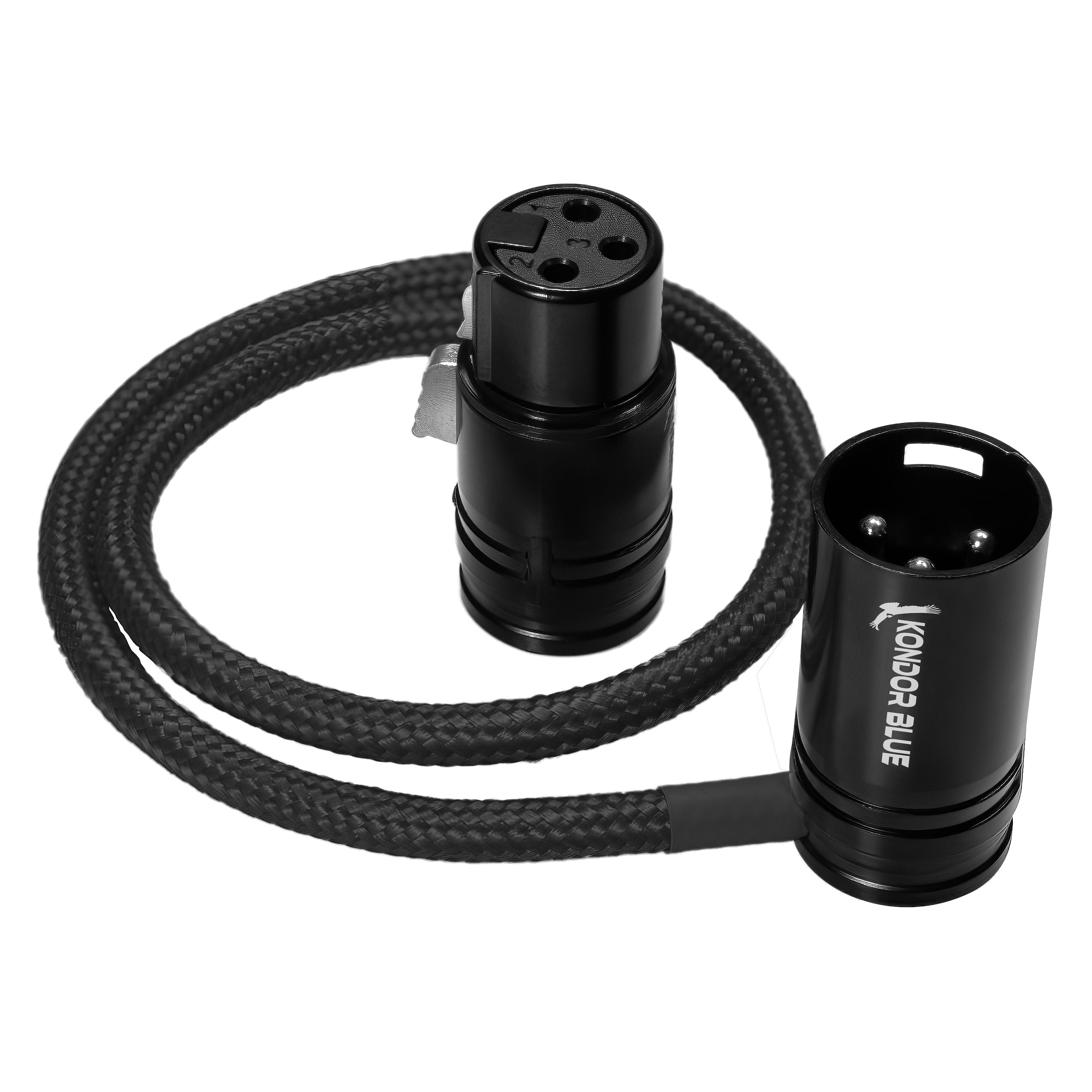 16” Straight Low Profile Right Angle XLR Cable – Kondor Blue
