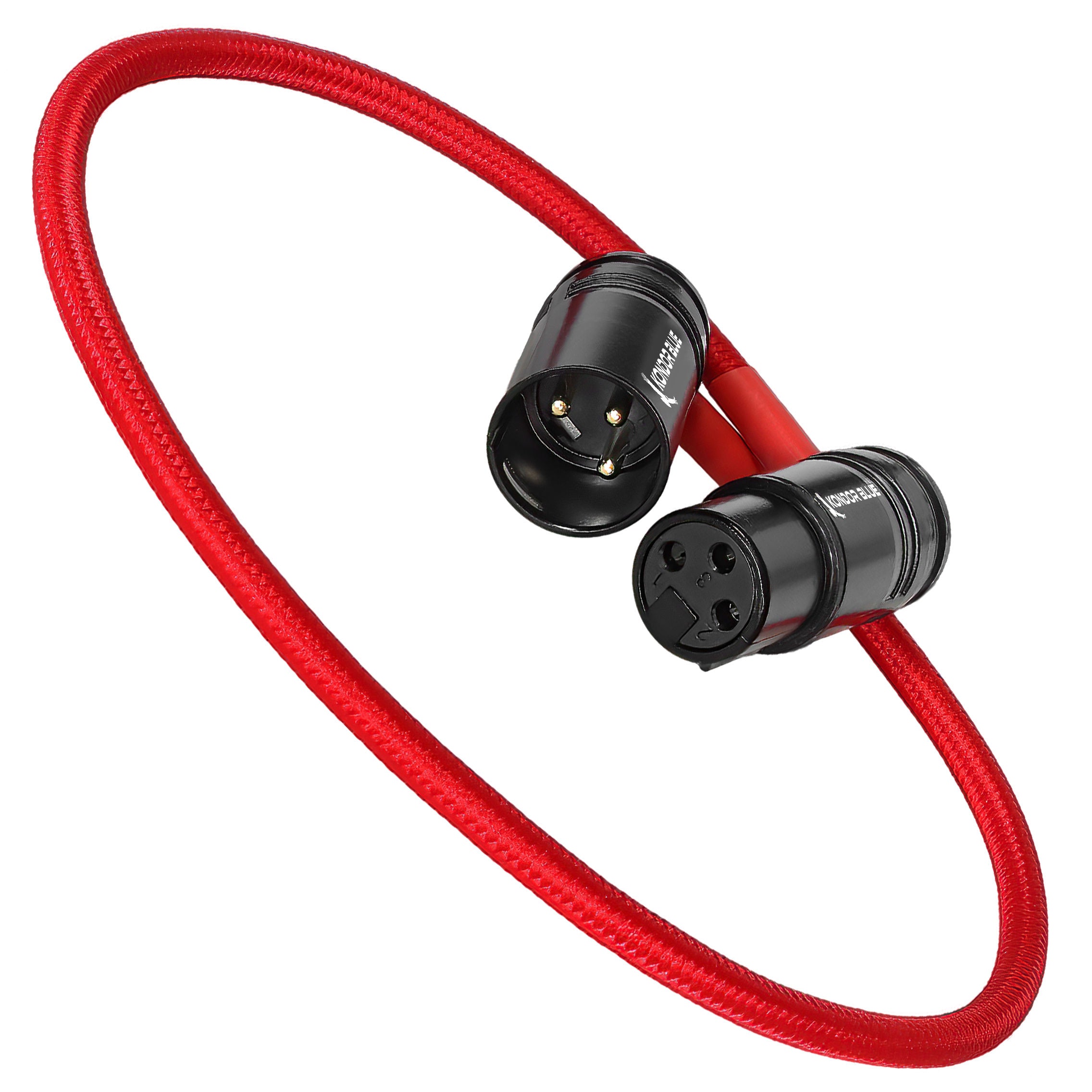 16” Straight Low Profile Right Angle XLR Cable – Kondor Blue
