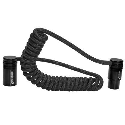12-24 inch coiled right angle XLR cable in black, perfect for compact, clean audio connections 