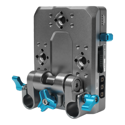 V-Mount Pro Battery Plate with Swiveling Rod Block