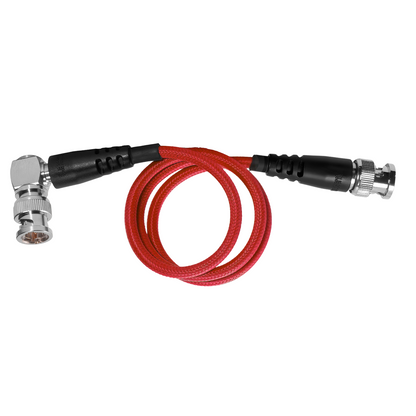 20" 12G SDI Cable with Straight to Right-Angle Connectors for 4K 60p Camera Monitors and Transmitters