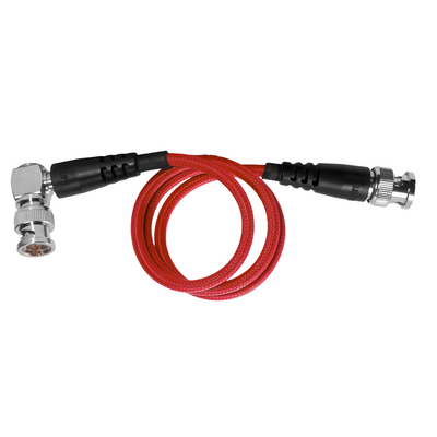 20" 12G SDI Cable with Straight to Right-Angle Connectors for 4K 60p Camera Monitors and Transmitters