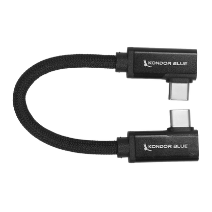 Dual Right Angle USB-C Braided Cable for 8K Data and Power Delivery