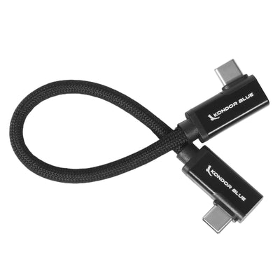 Dual Right Angle USB-C Braided Cable for 8K Data and Power Delivery