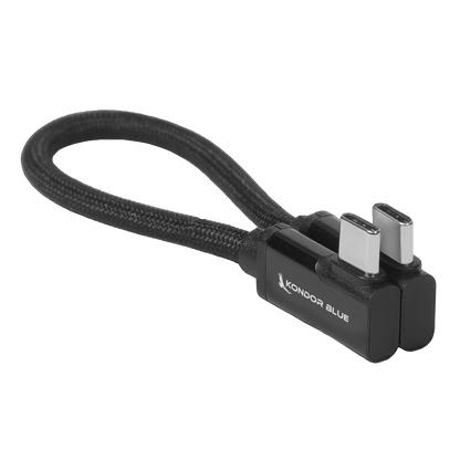 Dual Right Angle USB-C Braided Cable for 8K Data and Power Delivery