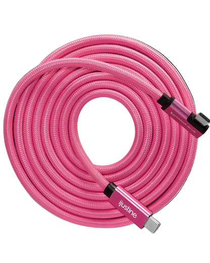 iJustine Pink USB C 3.2 Data and Charging Cable 10Gb/s Data Speed & 100W Power Delivery