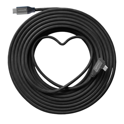Straight to Right Angle 15FT Tether USB-C 3.2 Cable for Data & Charging