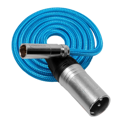 Mini XLR Male to XLR Male (3ft) Blue Braided