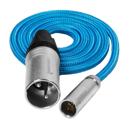 Mini XLR Male to XLR Male (3ft) Blue Braided