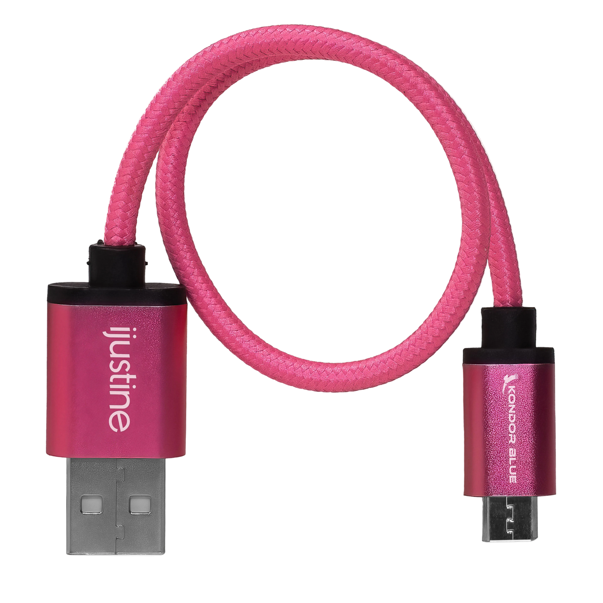 iJustine Pink USB A to Micro USB Fast Charging Data Cable