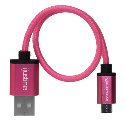 iJustine Pink USB A to Micro USB Fast Charging Data Cable
