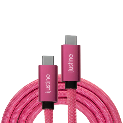 iJustine Pink Thunderbolt 4 Compatible USB 4.0 Type C 8K Cable Blazing 40G Speeds 240W