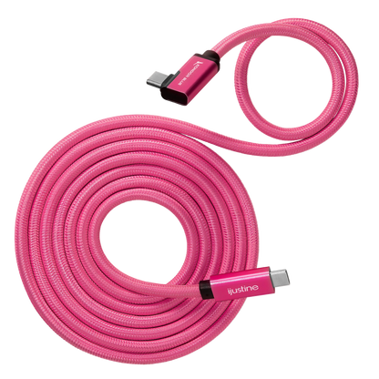 iJustine Pink USB C 3.2 Data and Charging Cable 10Gb/s Data Speed & 100W Power Delivery