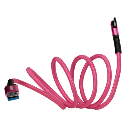 iJustine Pink USB A to USB C 3.0 Right Angle High Speed Data and Charging Cable 3A 60W 5Gb/s