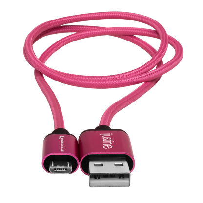 iJustine Pink USB A to Micro USB Fast Charging Data Cable