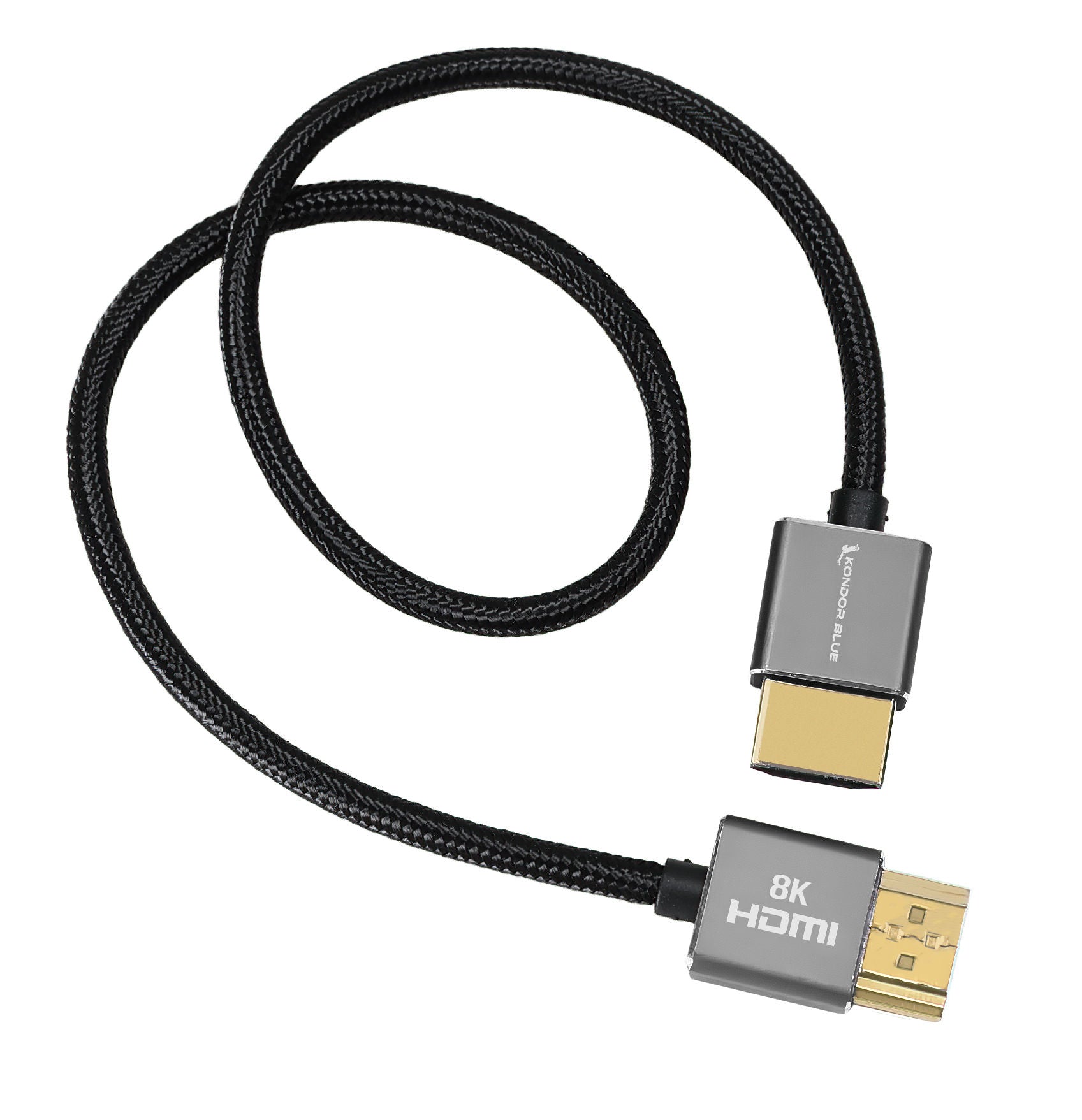 Braided 8K HDMI 2.1 Cable 48Gbps for On-Camera Monitors – Kondor Blue