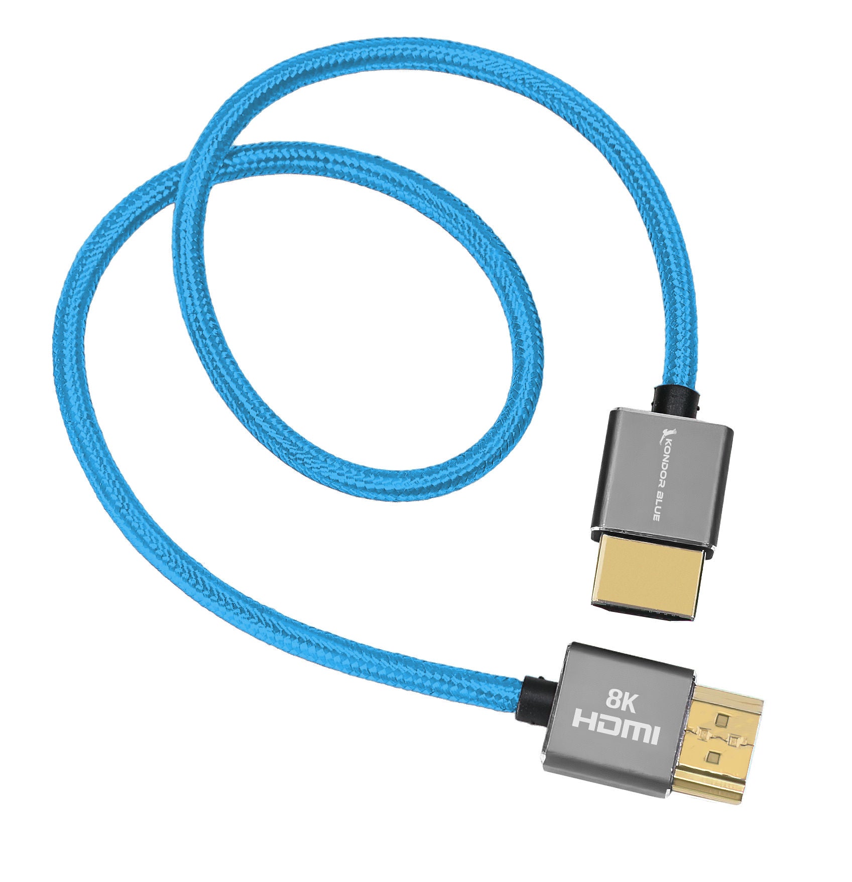 Braided 8K HDMI 2.1 Cable 48Gbps for On-Camera Monitors – Kondor Blue