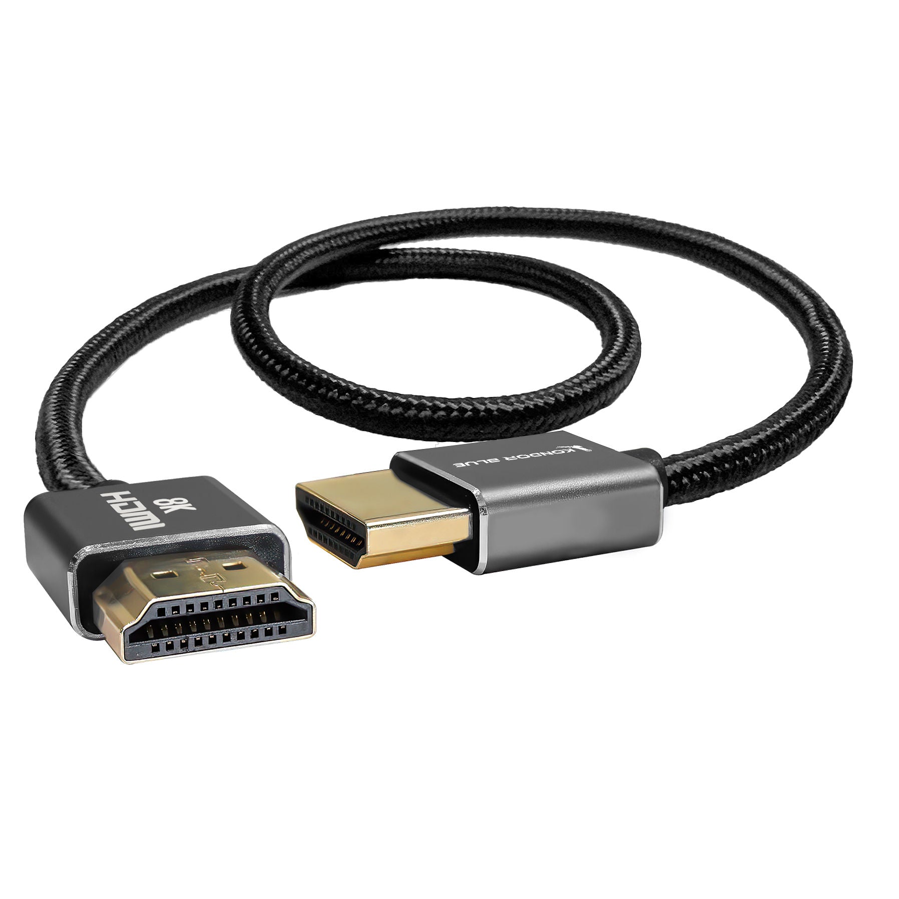 Braided 8K HDMI 2.1 Cable 48Gbps for On-Camera Monitors – Kondor Blue