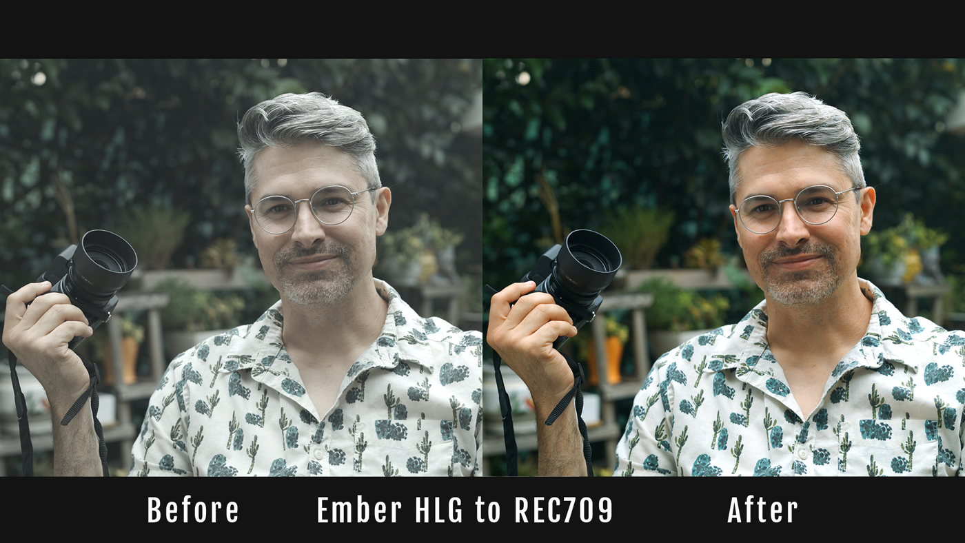 Ember HLG to Rec 709 LUT