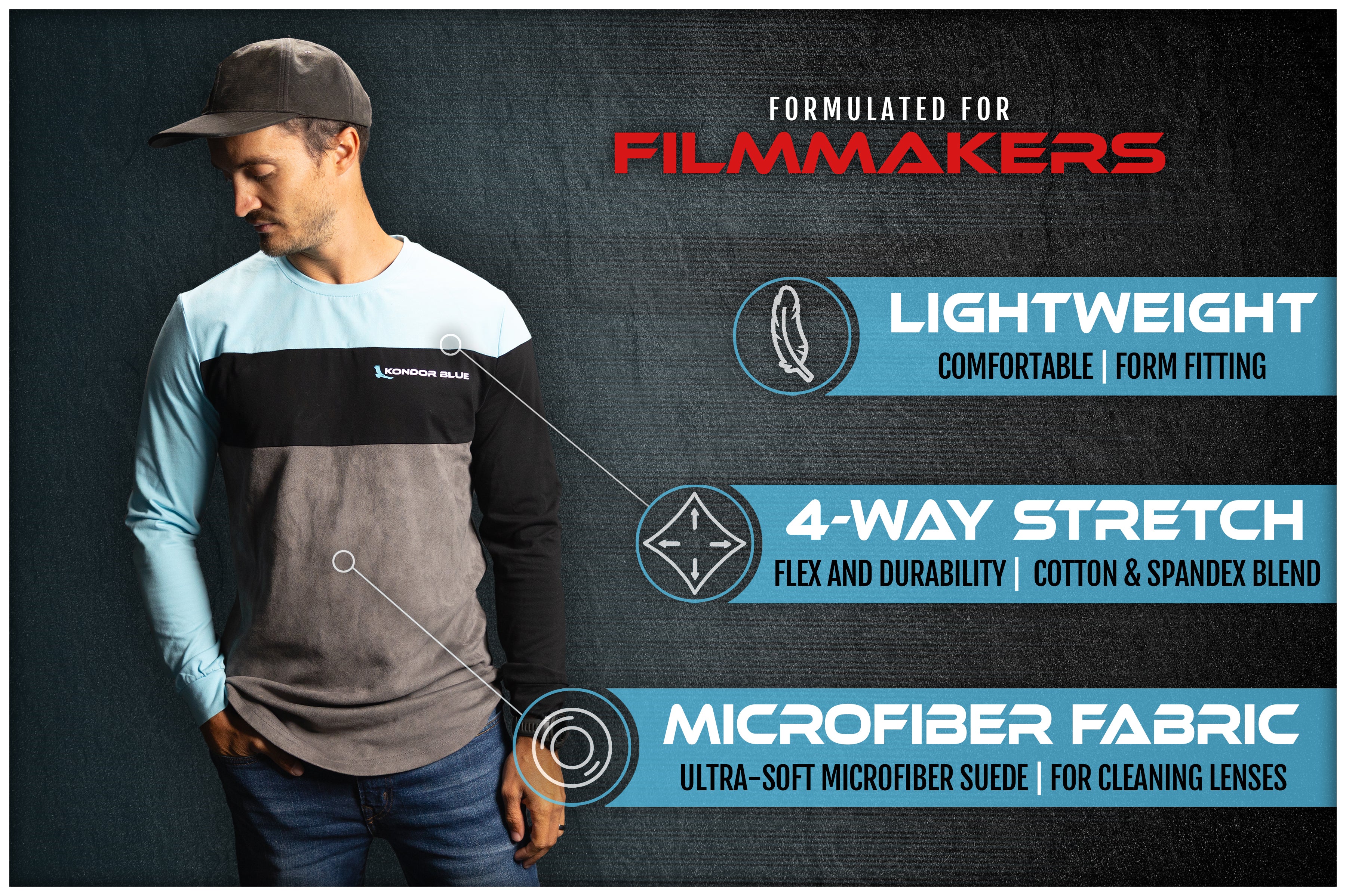 Kondor Blue Premium Lens Cleaning Microfiber T-Shirt