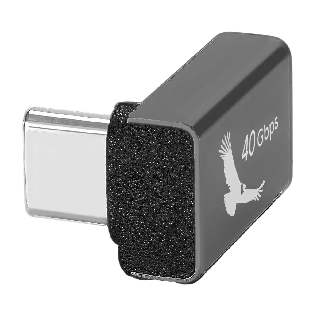 USB-C 40Gbps Elbow Adapter for Power & Data
