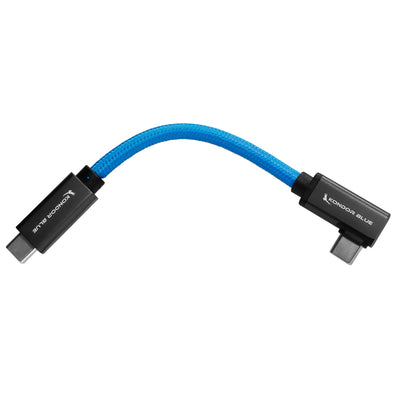 5” USB-C 3.2 Right Angle to Straight Angle Blue Cable