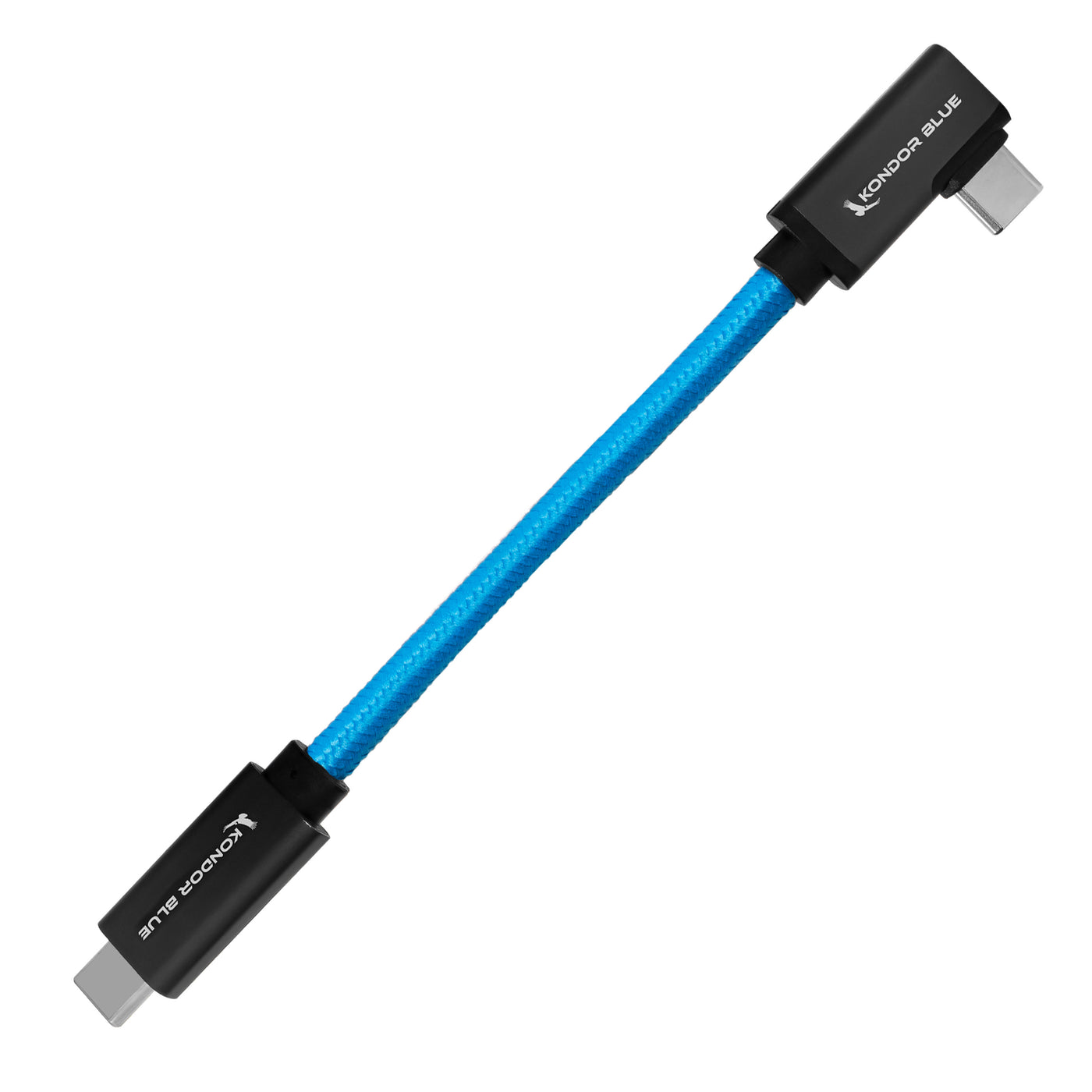 6” USB-C 3.2 Right Angle to Straight Angle Blue Cable