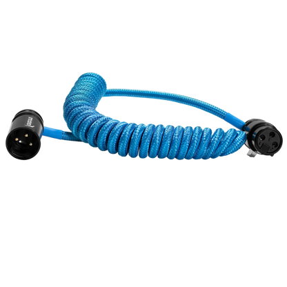 12-24 inch coiled right angle XLR cable for compact, clean audio connections with low profile design 